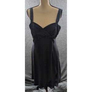 S.L Fashions Dark Gray Sequin cocktail Dress Women's Size 14 Empire Waist